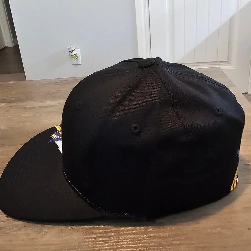 Vintage LSU Louisiana Tigers Fitted Hat Cap 90s NCAA Black Paint Splatter Retro